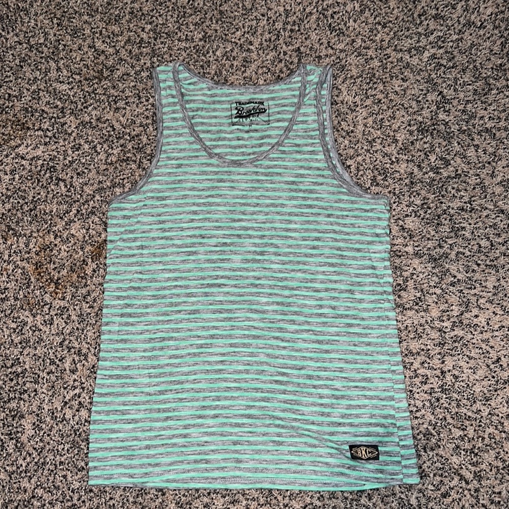 Green strip tank top